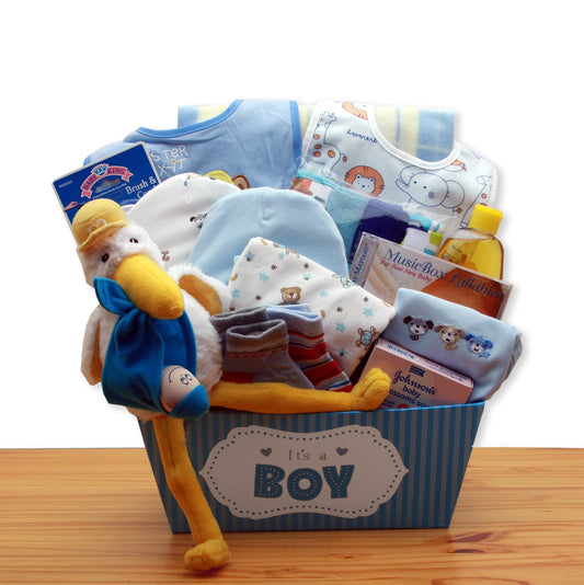 A Special Delivery New Baby Gift Basket - Blue - DB Gift Baskets