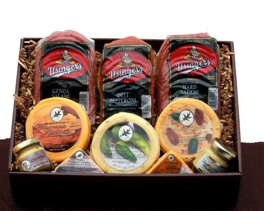 Deli Select Meat & Cheese Sampler - DB Gift Baskets Delivered deli meat and cheese gourmet gift basket, ideal for special occasions