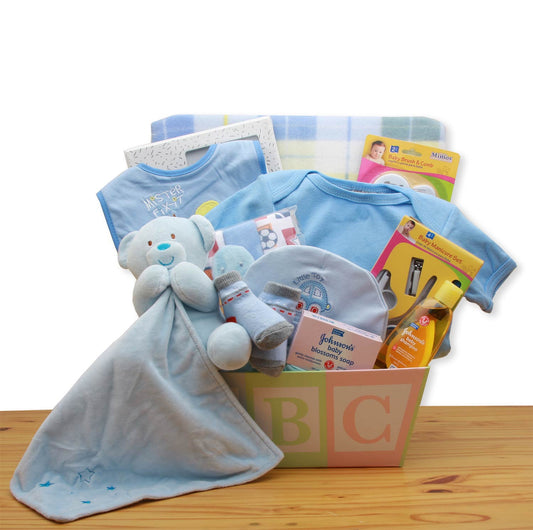 Easy as ABC New Baby Gift Basket - Blue - DB Gift Baskets