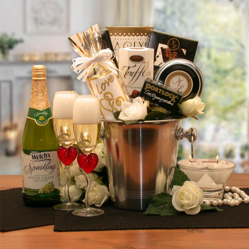 Romantic Evening For Two Gift Basket - DB Gift Baskets Stress relief gift basket for a romantic evening, perfect for women or couples.