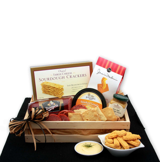 Snackers Delight Meat & Cheese Gift Crate - DB Gift Baskets