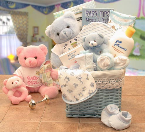 Sweet Baby of Mine New Baby Basket - Blue - DB Gift Baskets