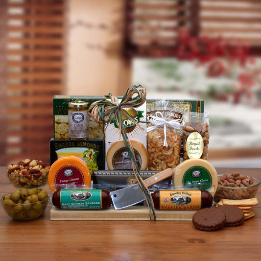 Ultimate Gourmet Nut & Sausage Board - DB Gift Baskets